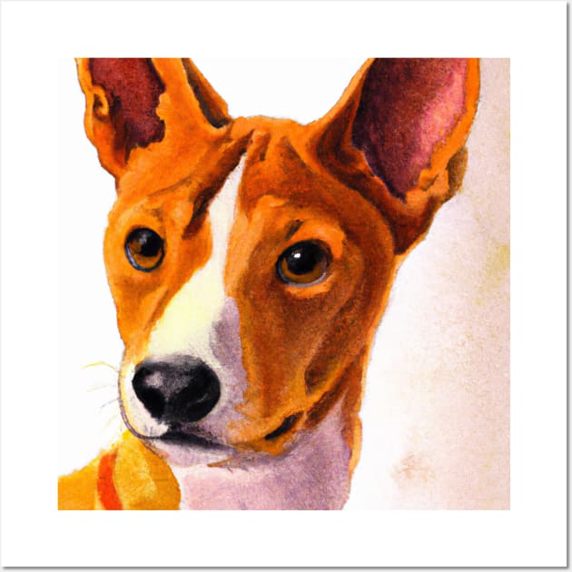 Basenji Watercolor - Dog Lovers Wall Art by Edd Paint Something